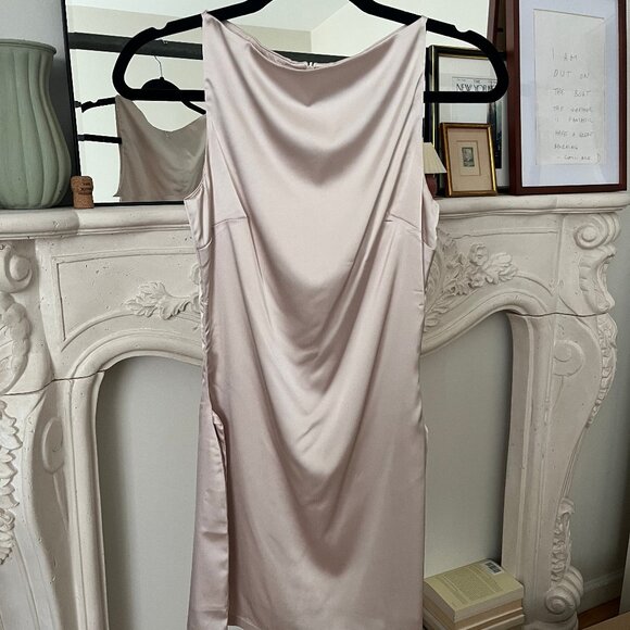 Amelie Teje Champagne Satin Mini Dress size XS - Picture 1 of 10